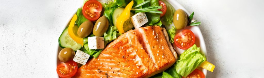 Greek Salad with Salmon