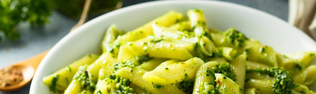 Pea Pasta with Artichoke Pesto